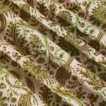 Green Bird Fabric Pure Cotton Fabric Hand Block Print - Image 2