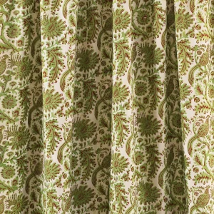 Green Bird Fabric Pure Cotton Fabric Hand Block Print - Image 3