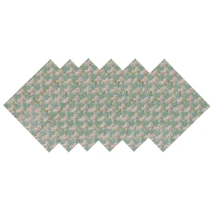 Green Cloth Napkins Set Hand Block Floral Printed - Image 4