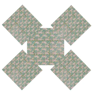 Green Cloth Napkins Set Hand Block Floral Printed - Image 6