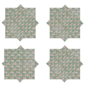 Green Cloth Napkins Set Hand Block Floral Printed - Image 7