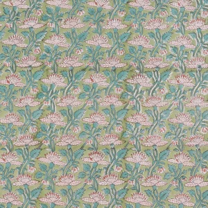 Green Cloth Napkins Set Hand Block Floral Printed - Image 8