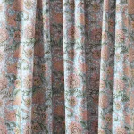 Grey Hand Block Floral Print Cotton Dressmaking Fabric - Image 4