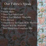 Grey Hand Block Floral Print Cotton Dressmaking Fabric - Image 6