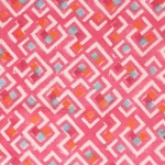Hand Block Abstract Print Pink Dressmaking Women's Fabric