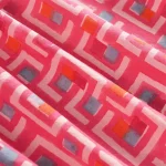 Hand Block Abstract Print Pink Dressmaking Women's Fabric - Image 2