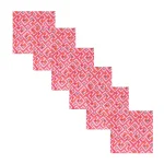 Hand Block Pink Abstract Print Set of 6 PCs Cotton Napkins - Image 2