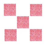 Hand Block Pink Abstract Print Set of 6 PCs Cotton Napkins - Image 3