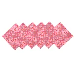 Hand Block Pink Abstract Print Set of 6 PCs Cotton Napkins - Image 6