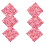 Hand Block Pink Abstract Print Set of 6 PCs Cotton Napkins