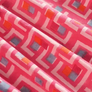 Hand Block Pink Abstract Print Set of 6 PCs Cotton Napkins - Image 8