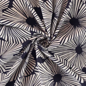 Hand Block Print Cotton Blue Floral Running Craft Fabric - Image 4