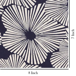 Hand Block Print Cotton Blue Floral Running Craft Fabric - Image 5