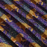 Hand Block Print Cotton Fabric, Purple Leopard Fabric - Image 2