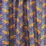 Hand Block Print Cotton Fabric, Purple Leopard Fabric - Image 3