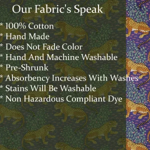 Hand Block Print Cotton Fabric, Purple Leopard Fabric - Image 6