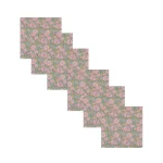 Hand Block Print Cotton Napkins Green Floral - Image 2