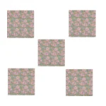 Hand Block Print Cotton Napkins Green Floral - Image 3