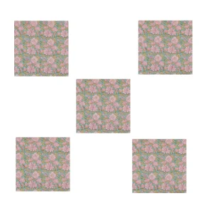 Hand Block Print Cotton Napkins Green Floral - Image 3