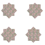 Hand Block Print Cotton Napkins Green Floral
