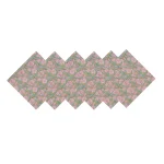 Hand Block Print Cotton Napkins Green Floral - Image 6