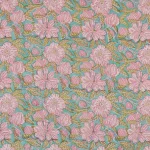 Hand Block Print Cotton Napkins Green Floral - Image 7