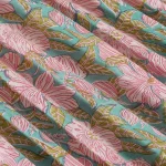 Hand Block Print Cotton Napkins Green Floral - Image 8