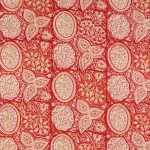 Hand Block Red Flowers Printed Pure Cotton Fabric