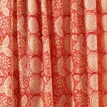 Hand Block Red Flowers Printed Pure Cotton Fabric - Image 4