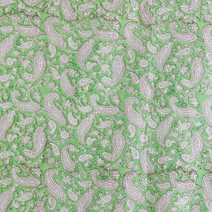 Handmade Green Floral Block Print Cotton Napkins - Image 7