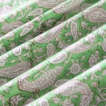 Handmade Green Floral Block Print Cotton Napkins - Image 8