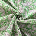 Handmade Green Floral Block Print Cotton Napkins - Image 9