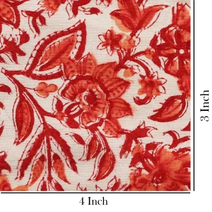 Indian 3 Yard Hand Block Floral Print Cotton Fabric - Image 5