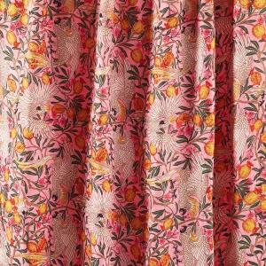 Indian Cotton Fabric Pink Crane Swans Print - Image 4