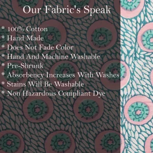 Indian Floral Print Cotton Fabric Hand Block Teal Blue - Image 6