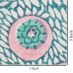 Indian Floral Print Cotton Fabric Hand Block Teal Blue - Image 5