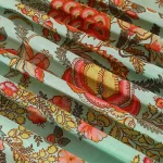 Indian Green Floral Print Cotton Fabric - Image 2
