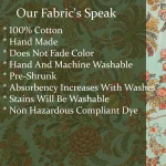 Indian Green Floral Print Cotton Fabric - Image 6
