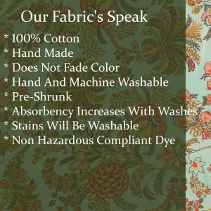 Indian Green Floral Print Cotton Fabric - Image 6