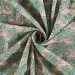 Indian Handmade Block Print Cotton Fabric Green Floral - Image 3