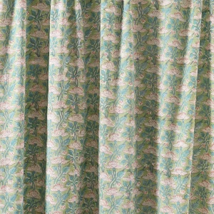 Indian Handmade Block Print Cotton Fabric Green Floral - Image 4