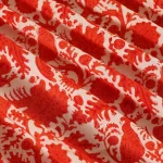 Indian Orange Bird Hand Block Print Cotton Fabric - Image 2