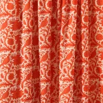 Indian Orange Bird Hand Block Print Cotton Fabric - Image 4