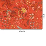 Indian Orange Floral Hand Block Print Cotton Fabric - Image 5