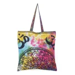 Indian Tie Dye Om Mandala Cotton Shopping Bag