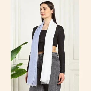 Indian Viscose Rayon Scarf Neck Wrap Blue Ombre Scarf - Image 3