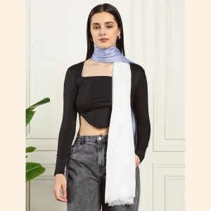 Indian Viscose Rayon Scarf Neck Wrap Blue Ombre Scarf - Image 4