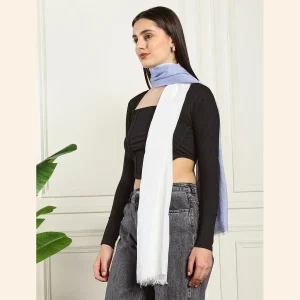 Indian Viscose Rayon Scarf Neck Wrap Blue Ombre Scarf - Image 5