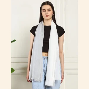 Large Viscose Rayon Summer Neck Wraps Grey Ombre Scarf - Image 7