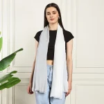Large Viscose Rayon Summer Neck Wraps Grey Ombre Scarf - Image 2